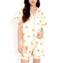  Women's Fruit Print 2-Piece Pajama Set with Short Sleeve Button-Up Top and Relaxed Fit Shorts