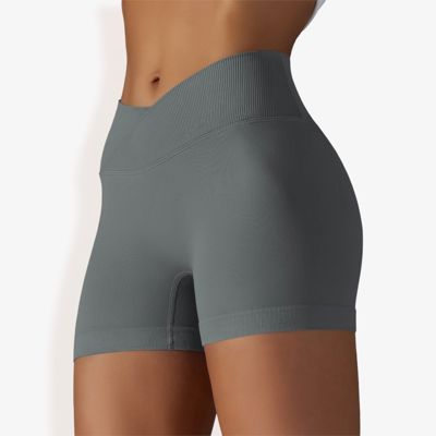 Women's High Waist Seamless Ribbed Biker Shorts