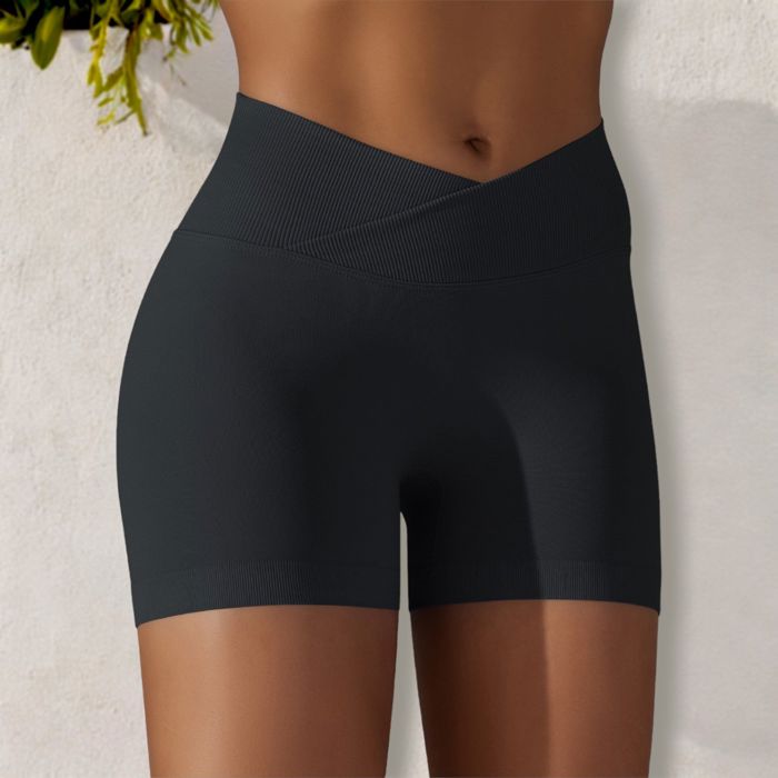Women's High Waist Seamless Ribbed Biker Shorts