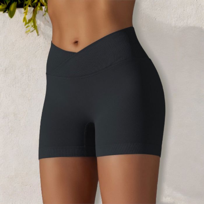 Women's High Waist Seamless Ribbed Biker Shorts