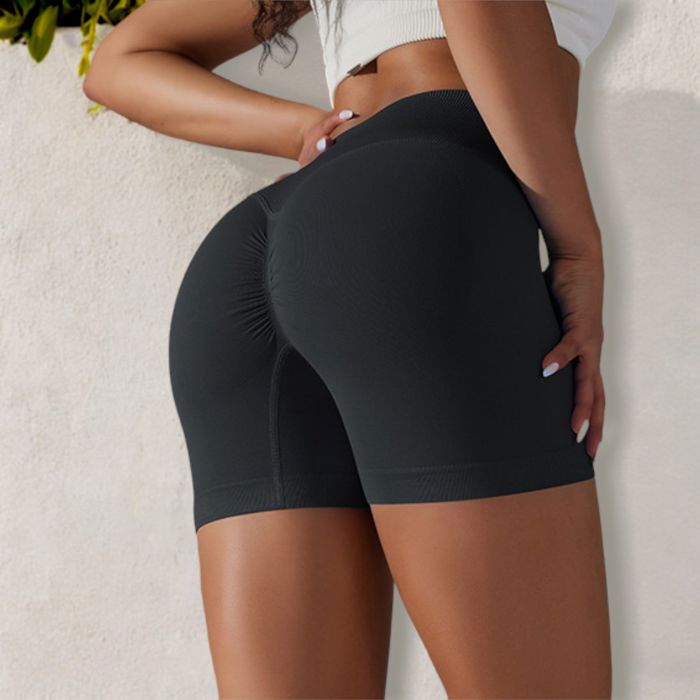 Women's High Waist Seamless Ribbed Biker Shorts