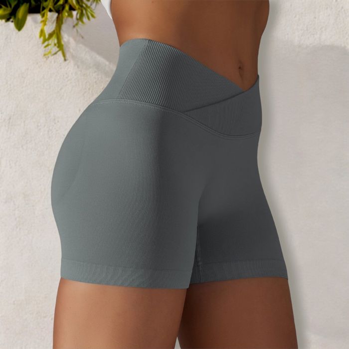 Women's High Waist Seamless Ribbed Biker Shorts