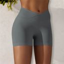 Green Small Women's High Waist Seamless Ribbed Biker Shorts