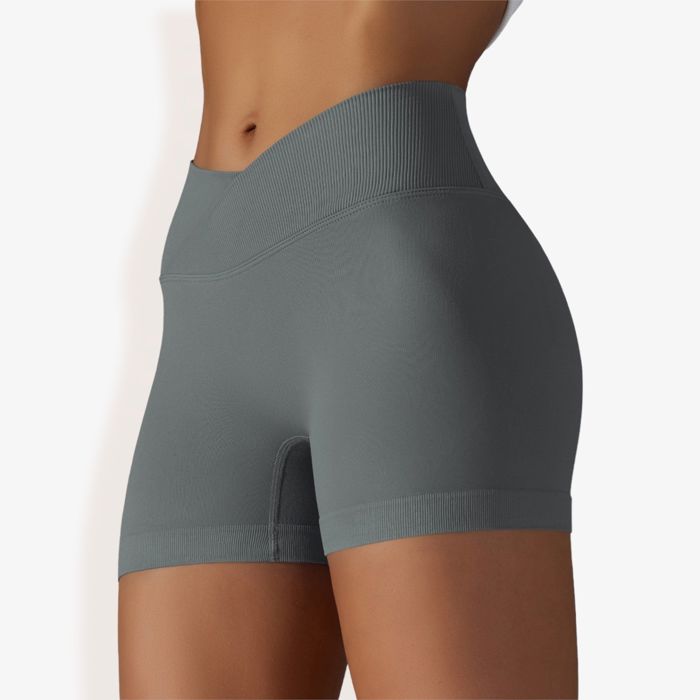 Women's High Waist Seamless Ribbed Biker Shorts