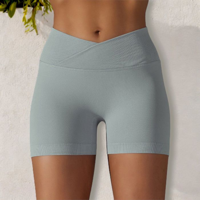 Women's High Waist Seamless Ribbed Biker Shorts