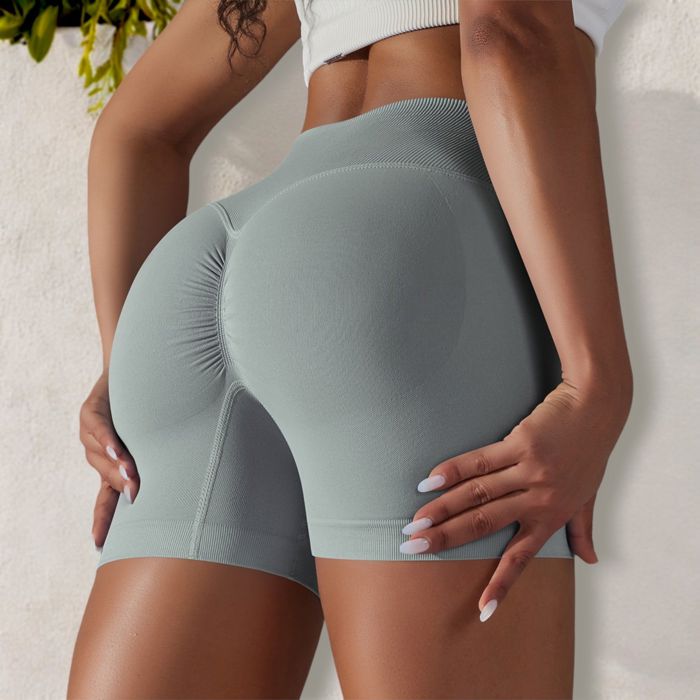 Women's High Waist Seamless Ribbed Biker Shorts