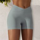 Gray XL Women's High Waist Seamless Ribbed Biker Shorts