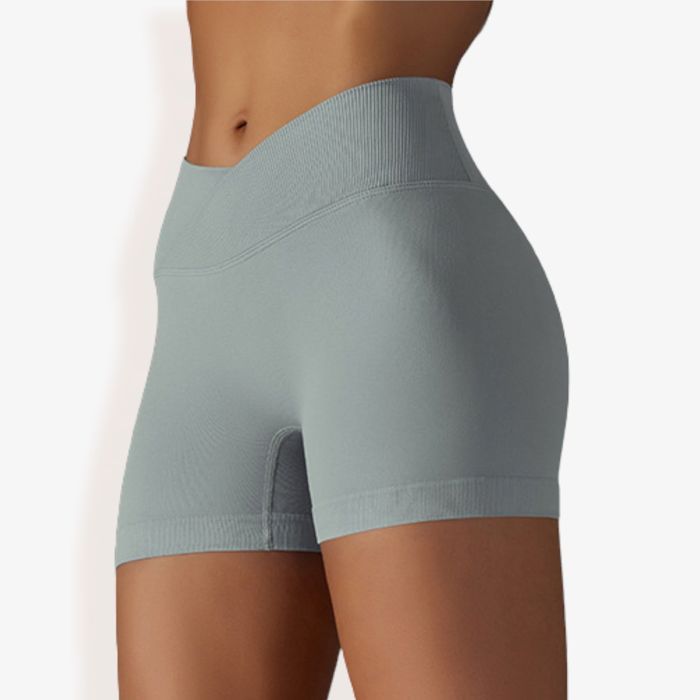 Women's High Waist Seamless Ribbed Biker Shorts