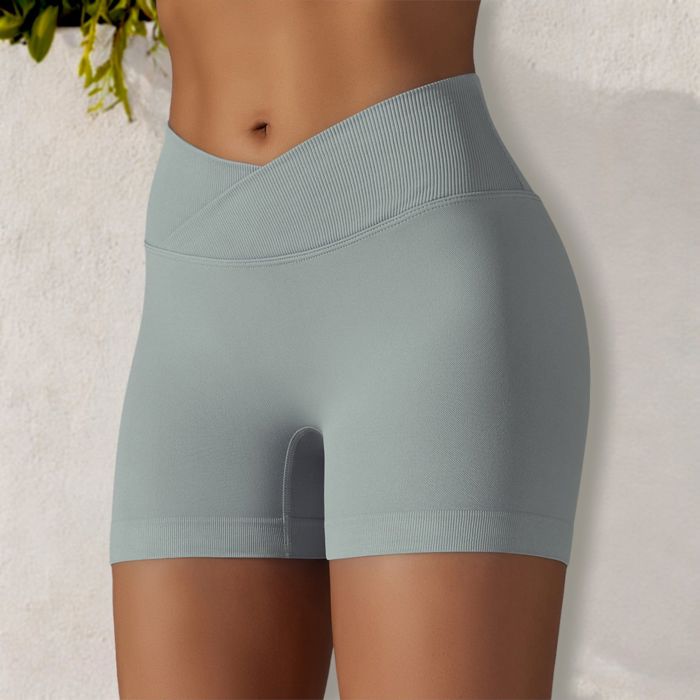 Women's High Waist Seamless Ribbed Biker Shorts