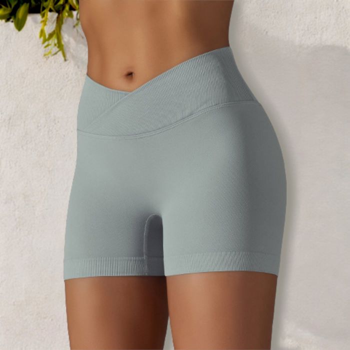 Women's High Waist Seamless Ribbed Biker Shorts