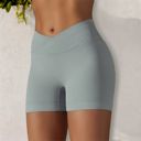 Gray XXL Women's High Waist Seamless Ribbed Biker Shorts