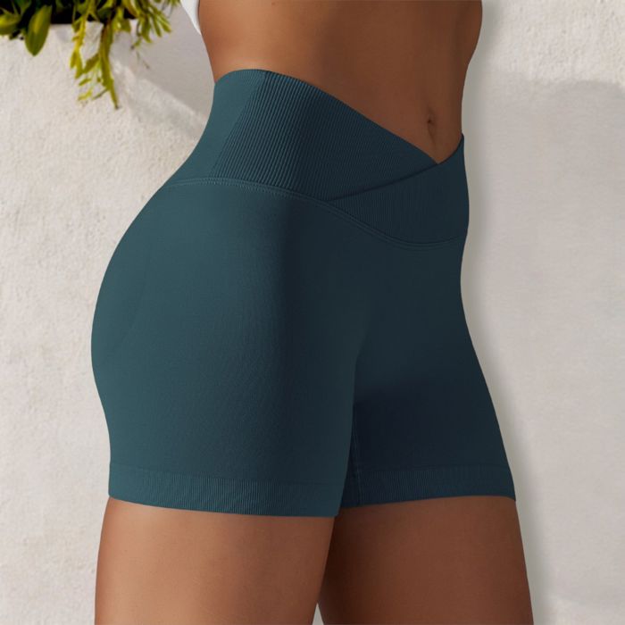 Women's High Waist Seamless Ribbed Biker Shorts