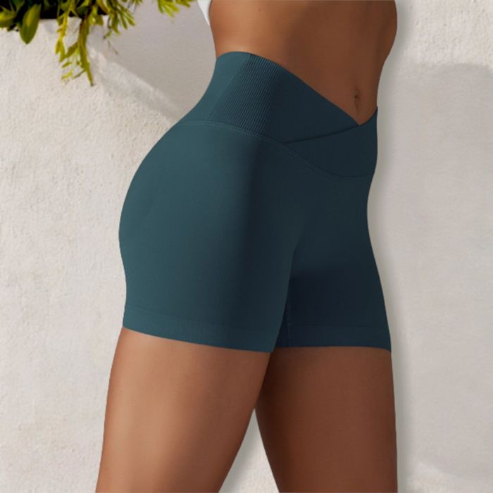 Women's High Waist Seamless Ribbed Biker Shorts
