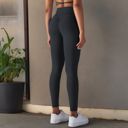 Black Medium Women's Overlap V-Waist High-Waisted with Pockets Seamless Yoga Workout Compression Tights for Running and Gym Training