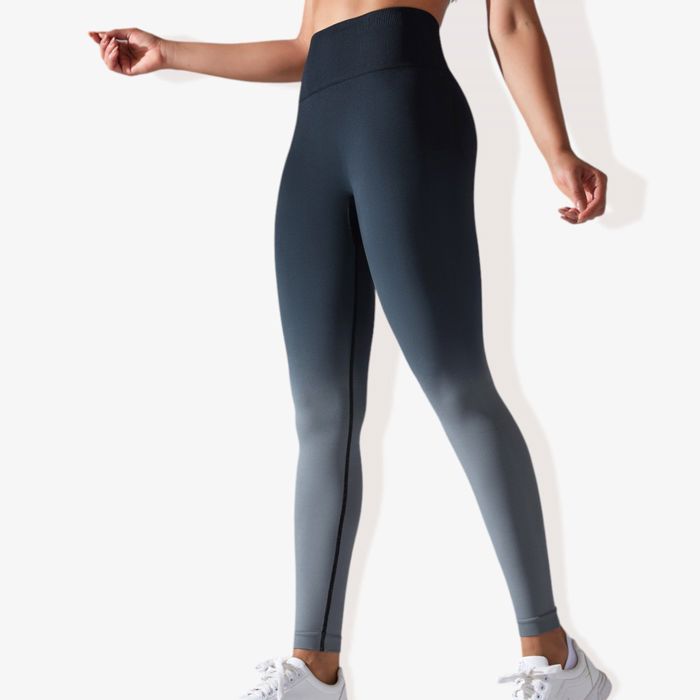 Women's High-Waisted Gradient Leggings Seamless Yoga Workout Pants Compression Tights for Running and Gym Training
