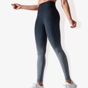 Gray Medium Women's High-Waisted Gradient Leggings Seamless Yoga Workout Pants Compression Tights for Running and Gym Training
