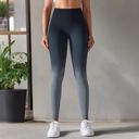 Gray Medium Women's High-Waisted Gradient Leggings Seamless Yoga Workout Pants Compression Tights for Running and Gym Training