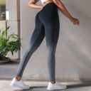 Gray Medium Women's High-Waisted Gradient Leggings Seamless Yoga Workout Pants Compression Tights for Running and Gym Training