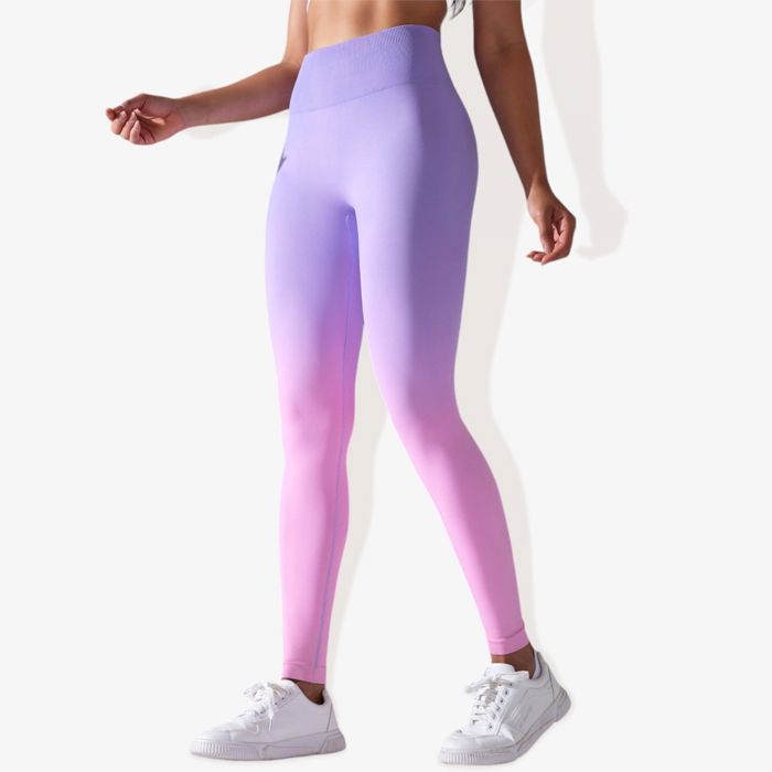 Women's High-Waisted Gradient Leggings Seamless Yoga Workout Pants Compression Tights for Running and Gym Training