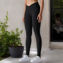Black XXL Women's High Waist Seamless Ribbed Full Length Leggings