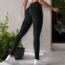 Black XXL Women's High Waist Seamless Ribbed Full Length Leggings
