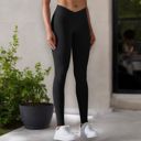 Black XXL Women's High Waist Seamless Ribbed Full Length Leggings