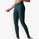Green XL Women's High Waist Seamless Ribbed Full Length Leggings