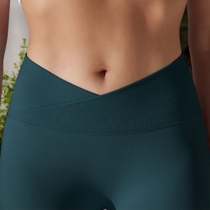Women's High Waist Seamless Ribbed Full Length Leggings