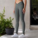 Gray XXL Women's High Waist Seamless Ribbed Full Length Leggings