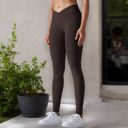 Beige Small Women's High Waist Seamless Ribbed Full Length Leggings