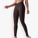 Beige XXL Women's High Waist Seamless Ribbed Full Length Leggings
