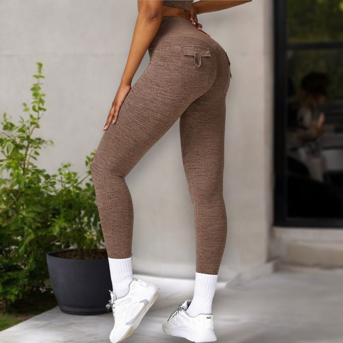 Women's High Waist Seamless Leggings with Back Pocket Detail