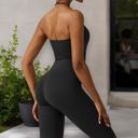 Black XL Women's Flared Halter Neck Jumpsuit Convert to High Waist Flared Yoga Pants