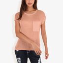  Sleeveless Knit Top with Ribbed Texture and Front Patch Pocket