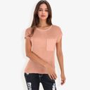  Sleeveless Knit Top with Ribbed Texture and Front Patch Pocket