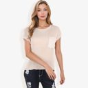 Beige Large Sleeveless Knit Top with Ribbed Texture and Front Patch Pocket