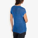 Blue Medium Sleeveless Knit Top with Ribbed Texture and Front Patch Pocket