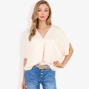  V-Neck Dolman Sleeve Blouse