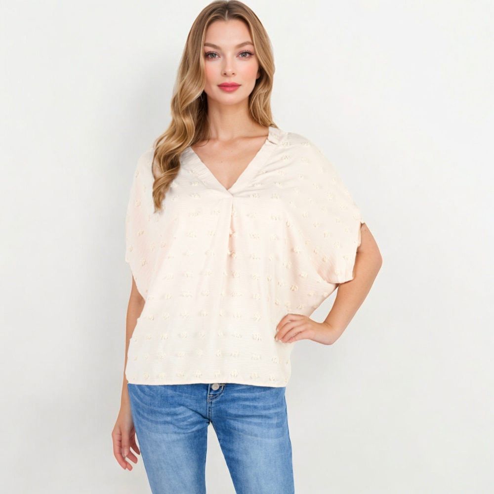 V-Neck Dolman Sleeve Blouse