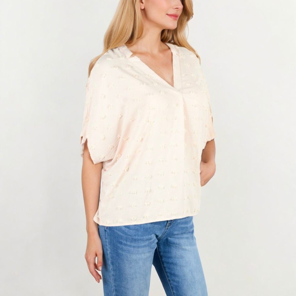 V-Neck Dolman Sleeve Blouse