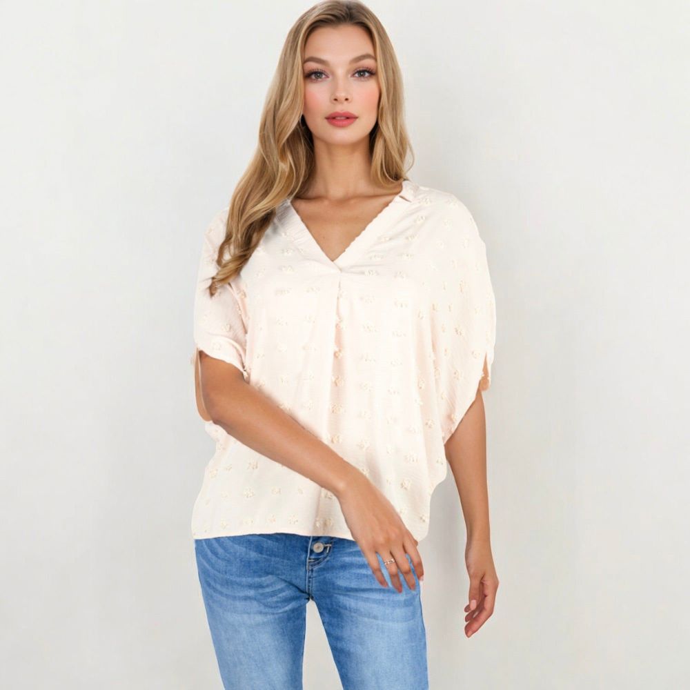 V-Neck Dolman Sleeve Blouse