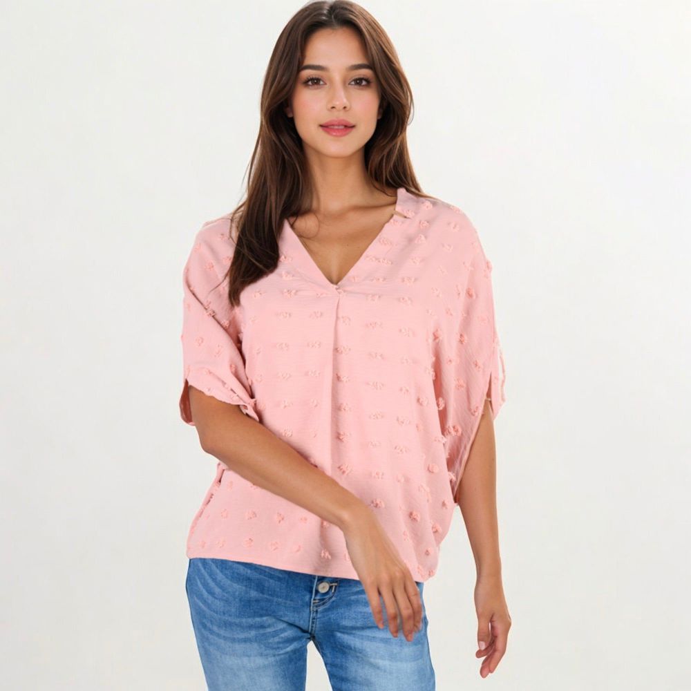 V-Neck Dolman Sleeve Blouse