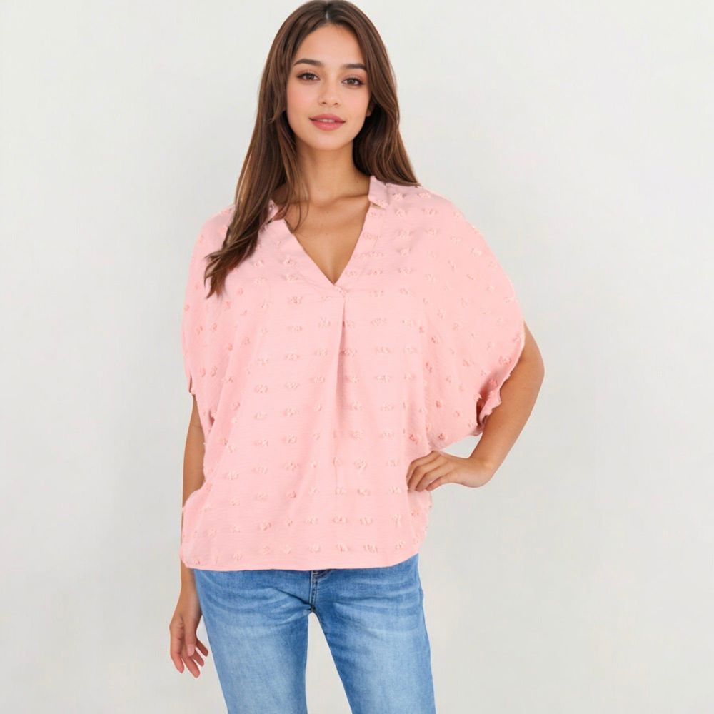 V-Neck Dolman Sleeve Blouse