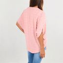 Pink Medium V-Neck Dolman Sleeve Blouse