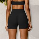 Black Large Women's High Waist Scrunch Butt Yoga Shorts