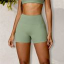 Green Medium Women's High Waist Scrunch Butt Yoga Shorts