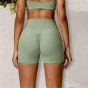 Green XL Women's High Waist Scrunch Butt Yoga Shorts