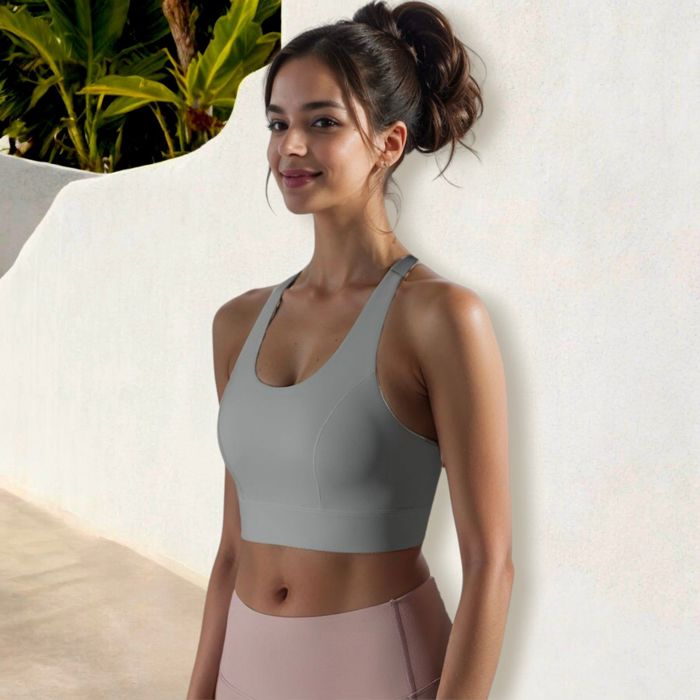 Women's High Impact Racerback Sports Bra with Seamless Design and Removable Padding