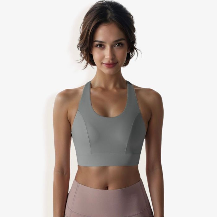 Women's High Impact Racerback Sports Bra with Seamless Design and Removable Padding