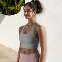 Gray XL Women's High Impact Racerback Sports Bra with Seamless Design and Removable Padding